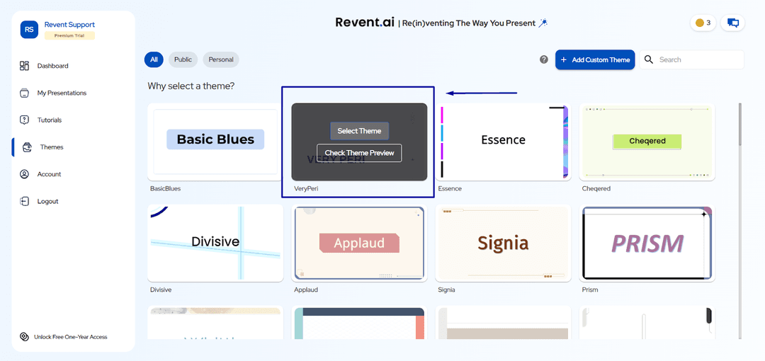 Choose a Slide Theme