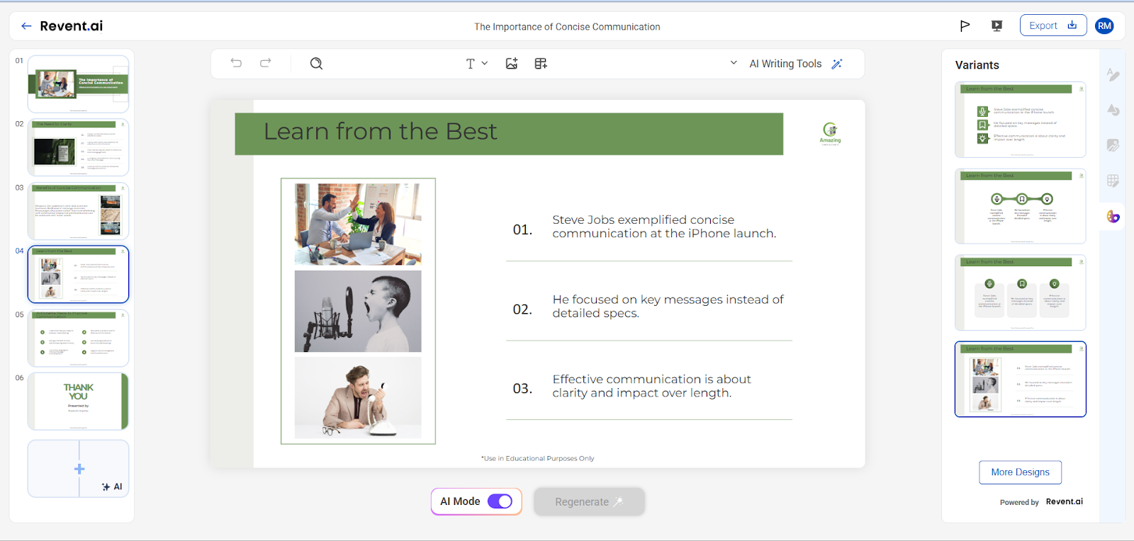 Apply to All Presentations